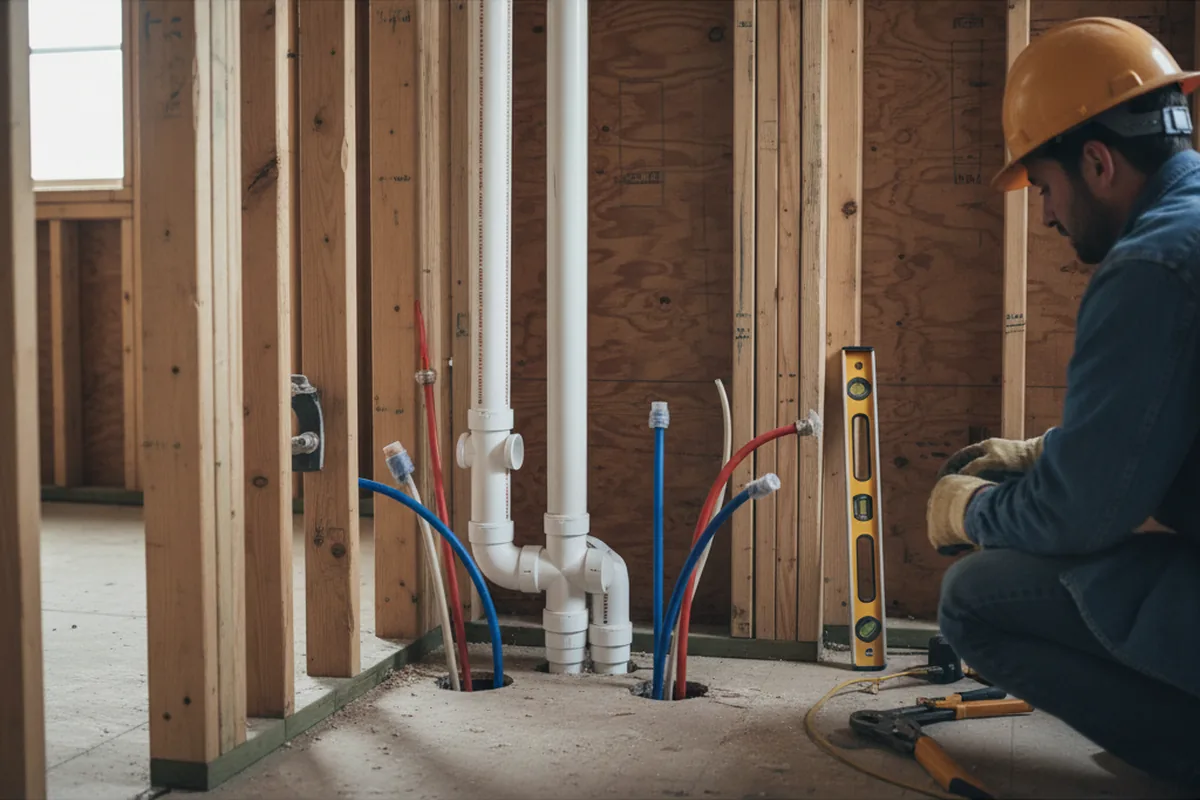 Drain and supply rough-in during Leak Detection in Port Orchard