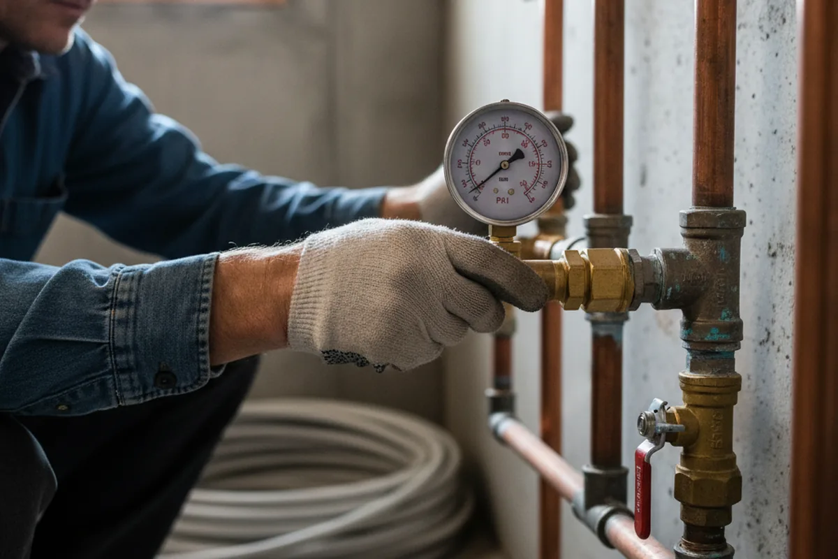Pressure testing a repaired line during Water Line Repair in Port Orchard